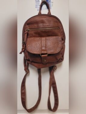 Bueno Brown Faux Leather Mini Backpack
